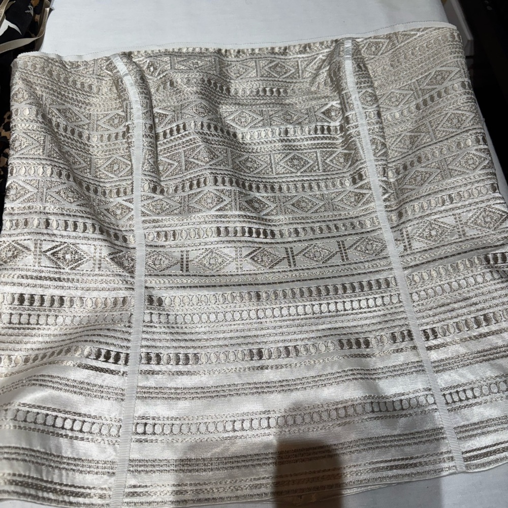 Elegant White, Cream and Silver Patterned Bustier
